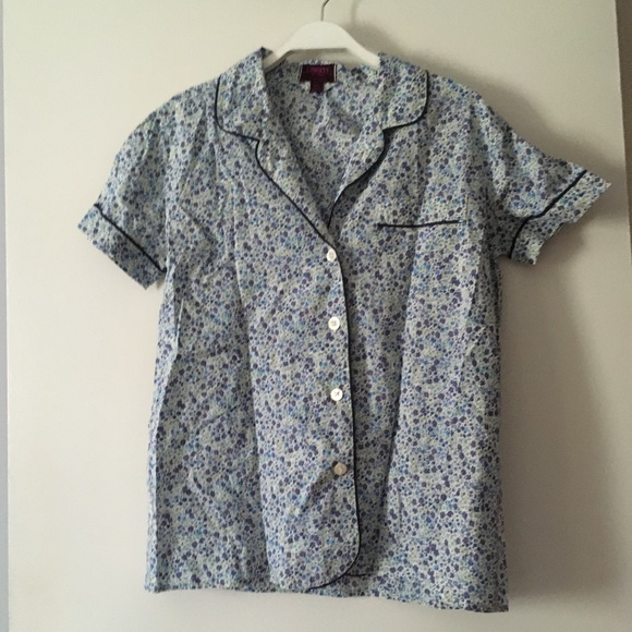 LIBERTY x J CREW Blue Floral Cotton Blouse XS - No Offers! - Picture 1 of 4